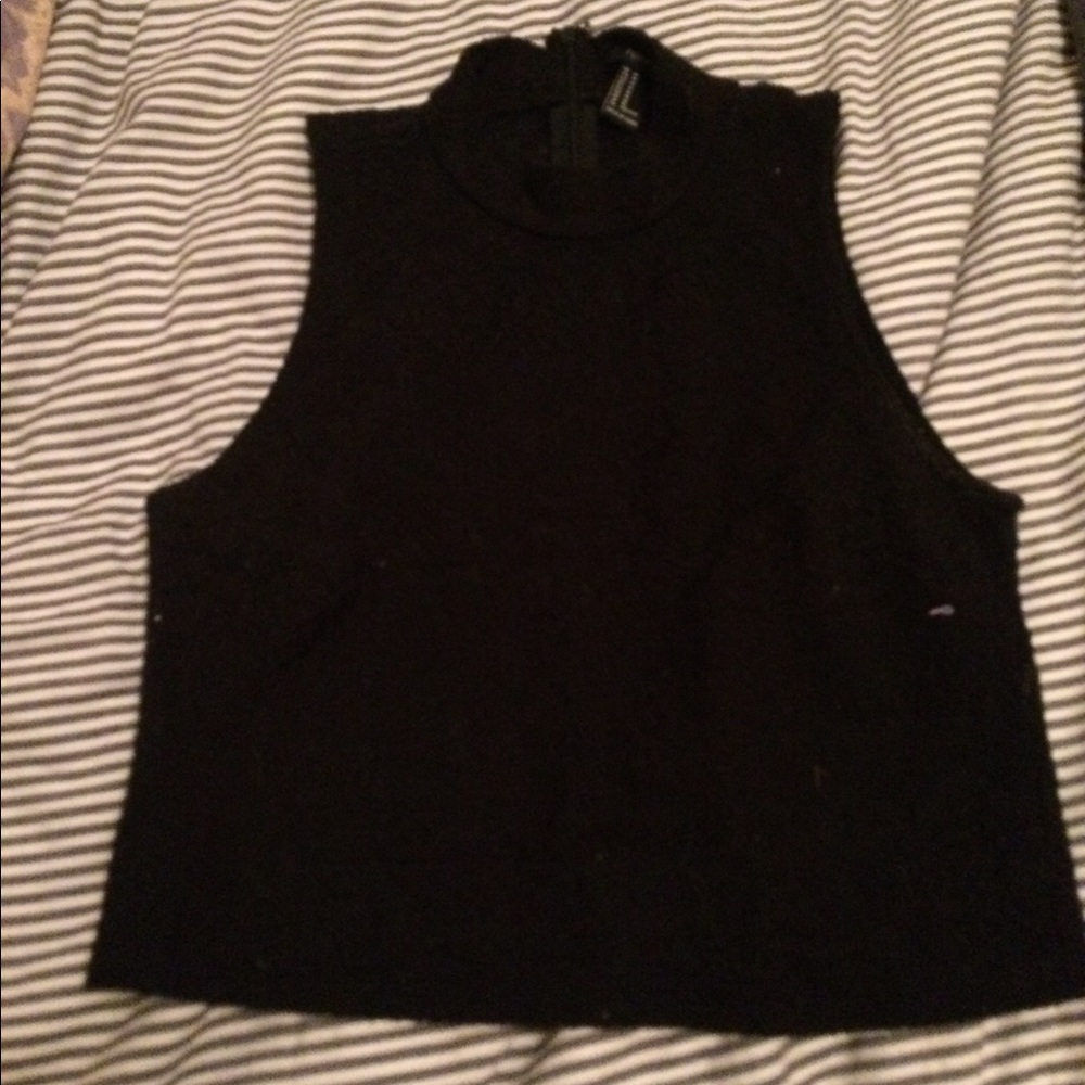 Forever 21 black semi sheer crop top